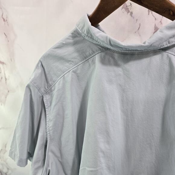 Columbia Shirt Mens 2X XXL Gray Blue PFG Button Up Short Sleeve Vented Ripstop - Picture 6 of 13